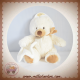 BABYNAT SOS DOUDOU OURS BLANC MARRON MOUCHOIR BN941