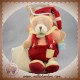 BABYNAT SOS DOUDOU OURS ORANGE SALOPETTE ROUGE JAUNE MOUCHOIR