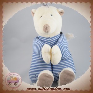 SIGIKID SOS DOUDOU OURS BLANC CORPS TISSU RAYE