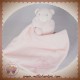 KALOO SOS DOUDOU OURS MOUCHOIR ROSE PLUME PERLE