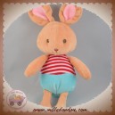 SOS DOUDOU LAPIN BEIGE HAUT RAYE ROUGE BAS VERT BLEU