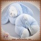 NICOTOY SOS DOUDOU OURS BLANC ALLONGE DEGUISE EN LAPIN BLEU FLUORESCENT MUSICAL