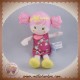 DOUDOU ET COMPAGNIE SOS POUPEE TISSU ROBE VIOLET HIBOU FLEURS UNICEF