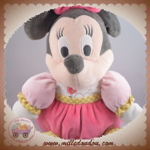 FAMOSA DISNEY SOS DOUDOU MINNIE SOURIS ROSE OISEAU COEUR 30 CM