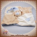 DOU KIDOU SOS DOUDOU HIPPOPOTAME OURS PLAT BEIGE BONNET BLEU COEUR