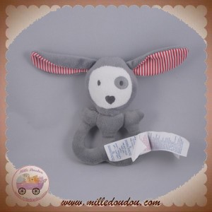 OKAIDI OBAIBI SOS DOUDOU LAPIN CHIEN GRIS HOCHET