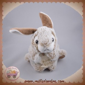 HISTOIRE D'OURS SOS DOUDOU LAPIN BLANC CHINE MARRON FONCE HO2140