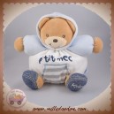 KALOO SOS DOUDOU OURS BOULE BLANC BLEU CAPUCHE P'TIT MEC