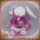 DOUDOU ET COMPAGNIE SOS LAPIN CERISE HOCHET ROSE VIOLET DC2700