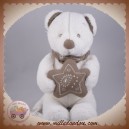 NICOTOY SOS DOUDOU OURS BLANC MUSICAL ETOILE TAUPE MARRON