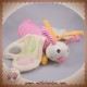 DOUDOU ET COMPAGNIE SOS CHENILLE PAPILLON EVEIL RAYE ROSE ECRU