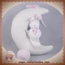 PETIT BATEAU DOUDOU SOS LUNE MUSICAL LAPIN BLANC ROSE