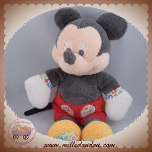 DISNEY NICOTOY DOUDOU MICKEY SOURIS NOIR ROUGE HOCHET