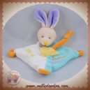 BABYNAT BABY NAT SOS DOUDOU LAPIN BEIGE PLAT LOSANGE BLEU TURQUOISE BLANC SUPER TETINE