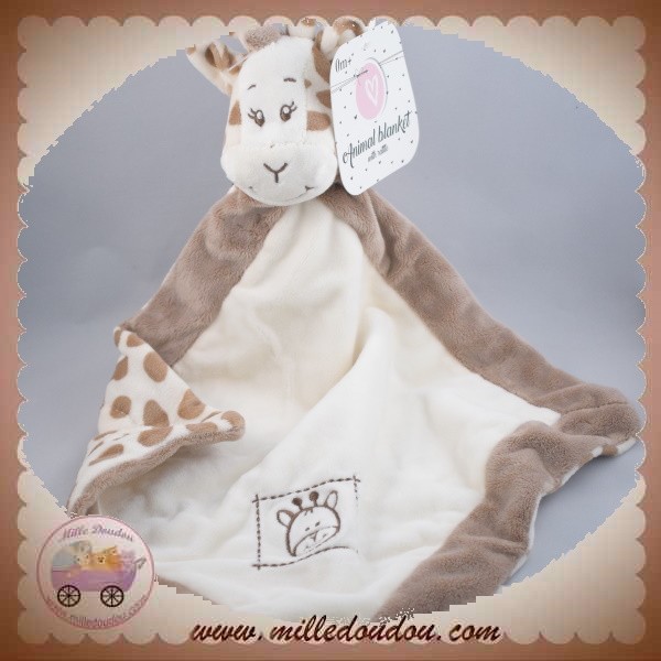 ZDT ACTION SOS DOUDOU GIRAFE HOCHET PLAT ECRU MARRON BEIGE - Boutique pour  retrouver Doudou !!!