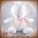 BABYSUN SOS DOUDOU LAPIN BLANC ROSE WHITE IS WHITE 26 CM