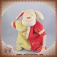 BABYNAT BABY NAT SOS DOUDOU CHIEN MARIONNETTE JAUNE ROUGE DIABOLO PELUCHE