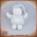 TARTINE ET CHOCOLAT SOS DOUDOU LAPIN BLANC CORPS RAYE BLEU CLAIR