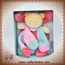 DOUDOU ET COMPAGNIE SOS DOUDOU FILLE FEE DEMOISELLES PLATE PETALES ROSE VIOLET VERT DC2390