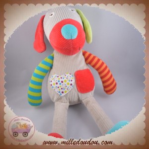 EBULOBO SOS DOUDOU CHIEN BASILE GRIS ROUGE