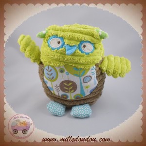 SOS DOUDOU CHOUETTE HIBOU VERT MARRON ARBRE