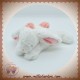 DOUDOU ET COMPAGNIE LAPIN POMPON COUCOU ROSE CORAIL ALLONGE BLANC DC2682 22CM