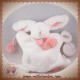 DOUDOU ET COMPAGNIE SOS LAPIN MARIONNETTE BLANCHE POMPON ROSE CLAIR DC2742