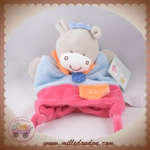 DOUDOU ET COMPAGNIE SOS ANE GRIS MARIONNETTE BLEU ROSE COUCOU ETOILE DC2784