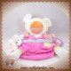 DOUDOU ET COMPAGNIE OURS MARIONNETTE BLANC ROSE LES BOUILLES