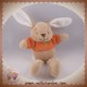 COMPTINE SOS DOUDOU LAPIN BEIGE PULL ORANGE CAROTTE