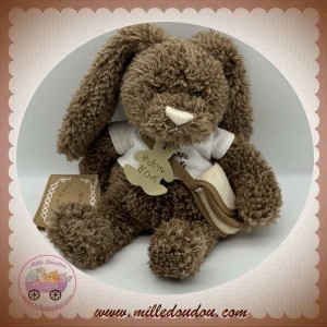 HISTOIRE D'OURS SOS DOUDOU LAPIN BOUCLETTE MARRON PULL  SAC