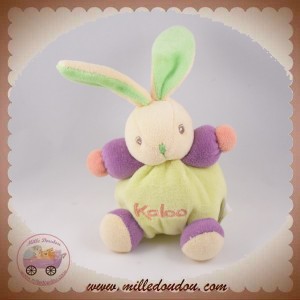 KALOO SOS DOUDOU LAPIN BOULE VERT BRAS VIOLET 10 CM