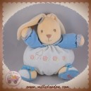 KALOO SOS DOUDOU LAPIN BOULE BLEU POULE FLEURS 18 CM