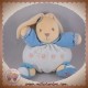 KALOO SOS DOUDOU LAPIN BOULE BLEU POULE FLEURS 18 CM