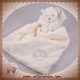 KALOO SOS DOUDOU OURS MOUCHOIR BLANC PLUME PERLE