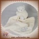 KALOO SOS DOUDOU OURS MOUCHOIR BLANC PLUME PERLE