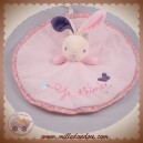 KALOO SOS DOUDOU LAPIN PLAT ROND ROSE JE T'AIME PAPILLON