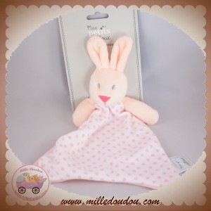 STOKOMANI SOS DOUDOU LAPIN ECRU PLAT ROSE ROND MES PETITS CAILLOUX