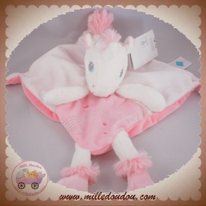 TEX SOS DOUDOU LICORNE PLAT BLANC ROSE