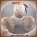 NATTOU SOS DOUDOU ZEBRE ARTHUR BLANC RAYE BEIGE 28cm