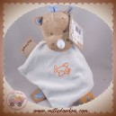 NATTOU SOS DOUDOU RHINOCEROS LOUIS LOSANGE ATTACHE TETINE BLEU BEIGE AVION