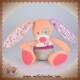 DOU KIDOU SOS DOUDOU CHIEN LAPIN ORANGE GRIS FLEUR 15 cm