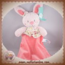 TEX SOS DOUDOU LAPIN PLAT ROSE FLEUR OISEAU