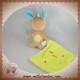 SUCRE D'ORGE SOS DOUDOU LAPIN BEIGE MOUCHOIR VERT PETIT CAJOU