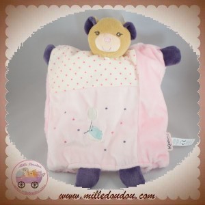 KALOO SOS DOUDOU OURS PLAT MARIONNETTE PETITE ROSE OISEAU BALLON