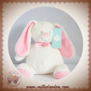 TEX SOS DOUDOU LAPIN BLANC ECHARPE ROSE POINT BLANC 27 CM