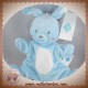 TEX SOS DOUDOU LAPIN BLEU MARIONNETTE ROND BLANC