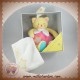 DOUDOU ET COMPAGNIE SOS CHAT JAUNE FLUORESCENT ROSE ETOILE MOUCHOIR