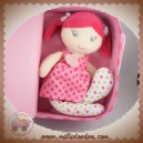 SOS DOUDOU ET COMPAGNIE POUPEE FILLE ROSE VALISE BRIN DE FOLIE