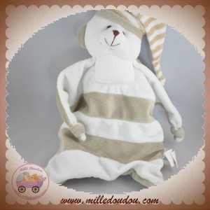 CREDIT MUTUEL DOUDOU OURS BLANC GRIS PLAT